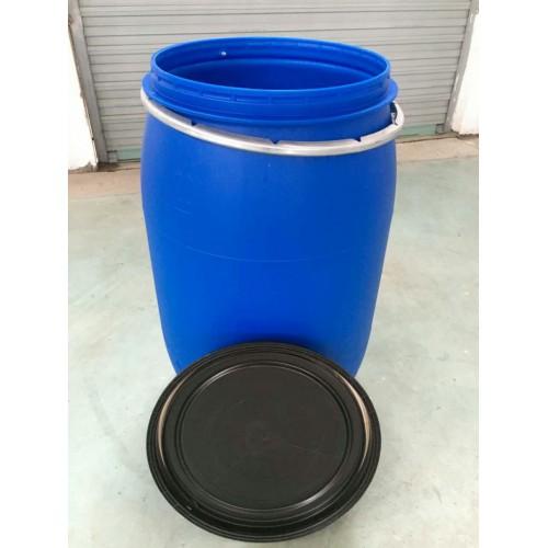 聚合包装容器供应同行中优质的200l高面双环橘红色化工塑料包装桶